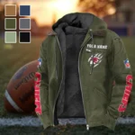 Match Day Squad Flannel Hoodie, Bold Supporter Flannel Hoodie HVN1438KC - Green