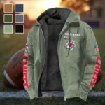 Match Day Squad Flannel Hoodie, Bold Supporter Flannel Hoodie HVN1438KC - Light Green