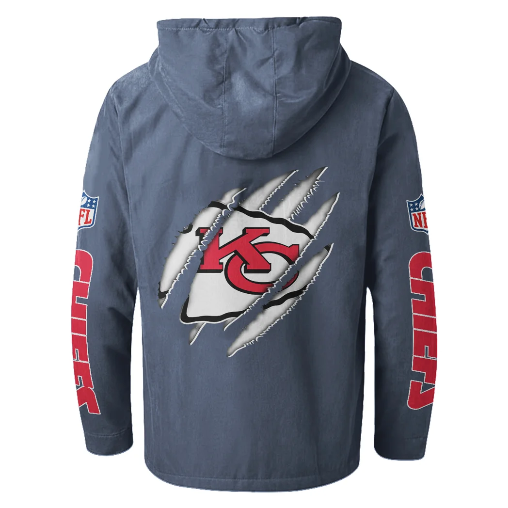 Match Day Squad Flannel Hoodie, Bold Supporter Flannel Hoodie HVN1438KC - Navy Blue - Image 3