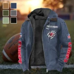 Match Day Squad Flannel Hoodie, Bold Supporter Flannel Hoodie HVN1438KC - Navy Blue