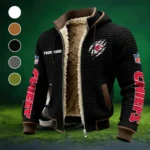 Match Day Squad Fleece-Lined Hooded Jacket, Elemental Guard Sport Jacket HVN1438KC - Black