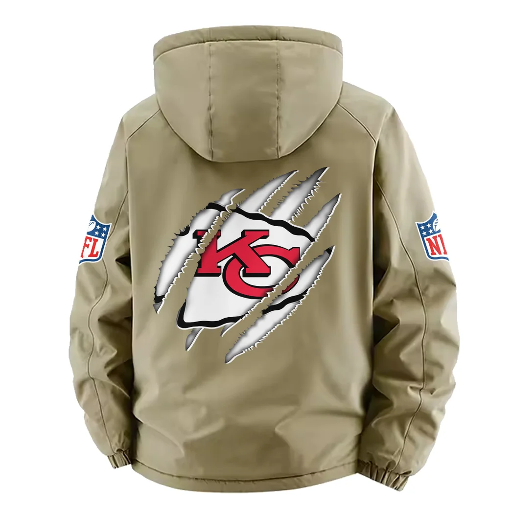 Match Day Squad Fleece Windbreaker Jacket, Cold-Air Cycling Shell HVN1438KC - Khaki - Image 4