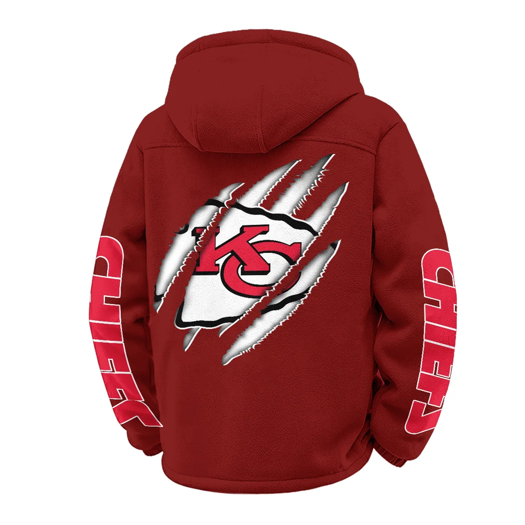 Match Day Squad Winter Fleece Jacket, All-Mountain Sport Jacket HVN1438KC - Wine - Image 3