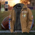 Football Ram Crew Flannel Hoodie, True Fan Hooded Flannel HVN1438LA - Camel
