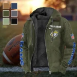 Football Ram Crew Flannel Hoodie, True Fan Hooded Flannel HVN1438LA - Green