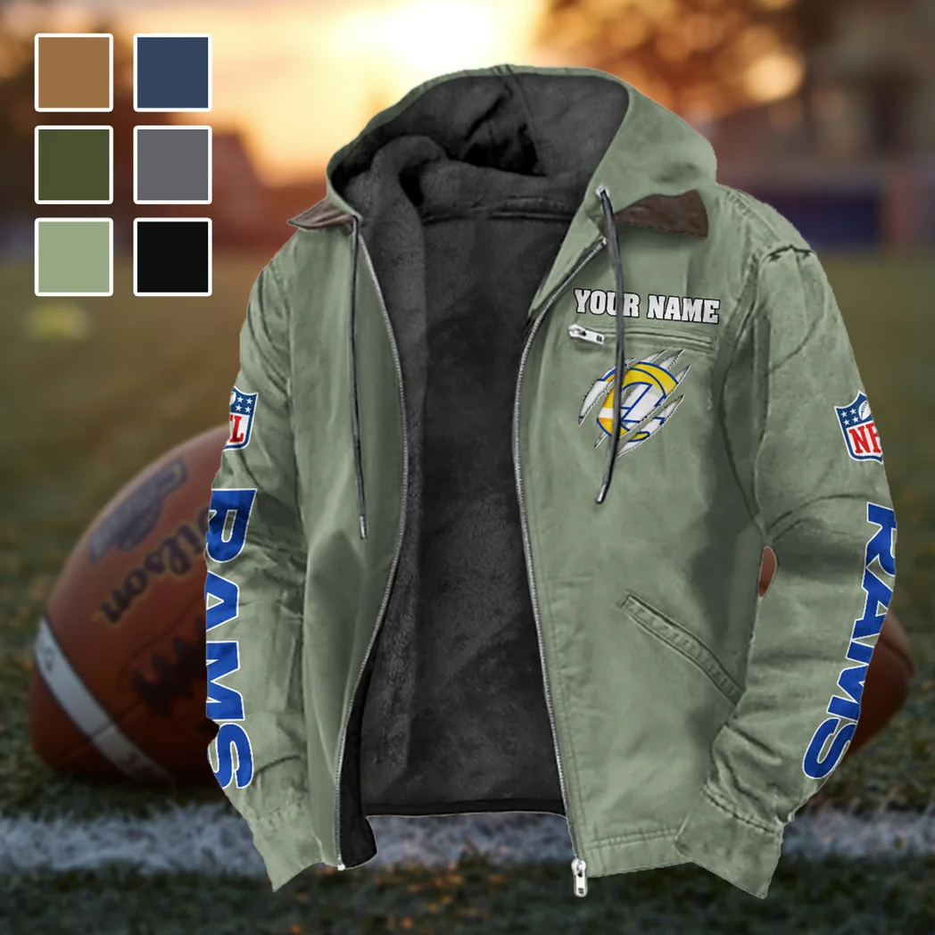 Football Ram Crew Flannel Hoodie, True Fan Hooded Flannel HVN1438LA - Light Green