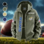 Football Ram Crew Fleece Windbreaker Jacket, Expedition Wind Fleece HVN1438LA - Green