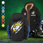Football Ram Crew Winter Fleece Jacket, Cold Weather Hiking Fleece HVN1438LA - Black