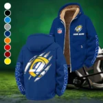 Football Ram Crew Winter Fleece Jacket, Cold Weather Hiking Fleece HVN1438LA - Navy