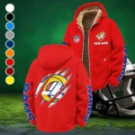 Football Ram Crew Winter Fleece Jacket, Cold Weather Hiking Fleece HVN1438LA - Red