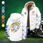 Football Ram Crew Winter Fleece Jacket, Cold Weather Hiking Fleece HVN1438LA - White