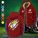 Football Ram Crew Winter Fleece Jacket, Cold Weather Hiking Fleece HVN1438LA - Wine