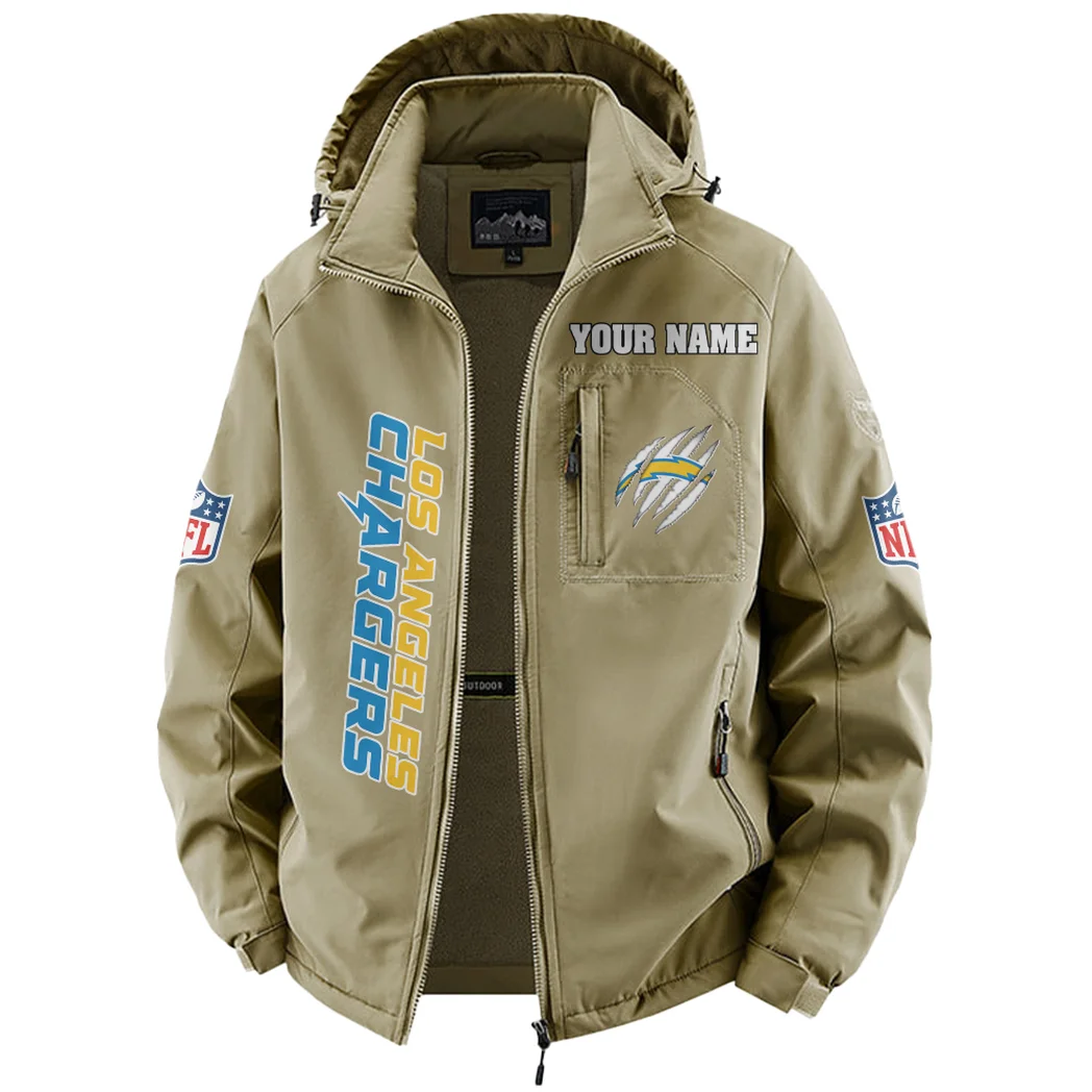 Victory Horns Fleece Windbreaker Jacket, Mountain Ascent Windbreaker HVN1438LC - Khaki - Image 2
