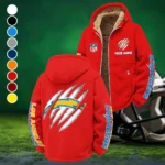 Victory Horns Winter Fleece Jacket, Cross-Training Thermal Zip HVN1438LC - Red