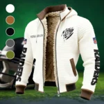 Black Blades Fleece-Lined Hooded Jacket, Deep Winter Insulated Hoody HVN1438LV - White