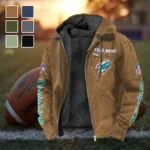 Match Day Dolphins Flannel Hoodie, Fan Pride Hooded Flannel HVN1438MD - Camel