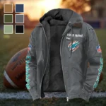 Match Day Dolphins Flannel Hoodie, Fan Pride Hooded Flannel HVN1438MD - Gray