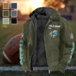 Match Day Dolphins Flannel Hoodie, Fan Pride Hooded Flannel HVN1438MD - Green