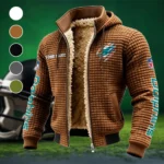 Match Day Dolphins Fleece-Lined Hooded Jacket, Cold-Snap Defense Jacket HVN1438MD - brown