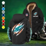 Match Day Dolphins Winter Fleece Jacket, Winter Endurance Jacket HVN1438MD - Black