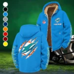 Match Day Dolphins Winter Fleece Jacket, Winter Endurance Jacket HVN1438MD - Cyan