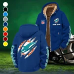 Match Day Dolphins Winter Fleece Jacket, Winter Endurance Jacket HVN1438MD - Navy