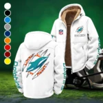 Match Day Dolphins Winter Fleece Jacket, Winter Endurance Jacket HVN1438MD - White