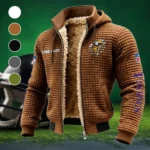 Viking Crew Fleece-Lined Hooded Jacket, Rugged Terrain Fleece Hoody HVN1438MV - brown