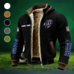 Giant Crew Fleece-Lined Hooded Jacket, Ultra-Soft Plush Lined Jacket HVN1438NG - Black