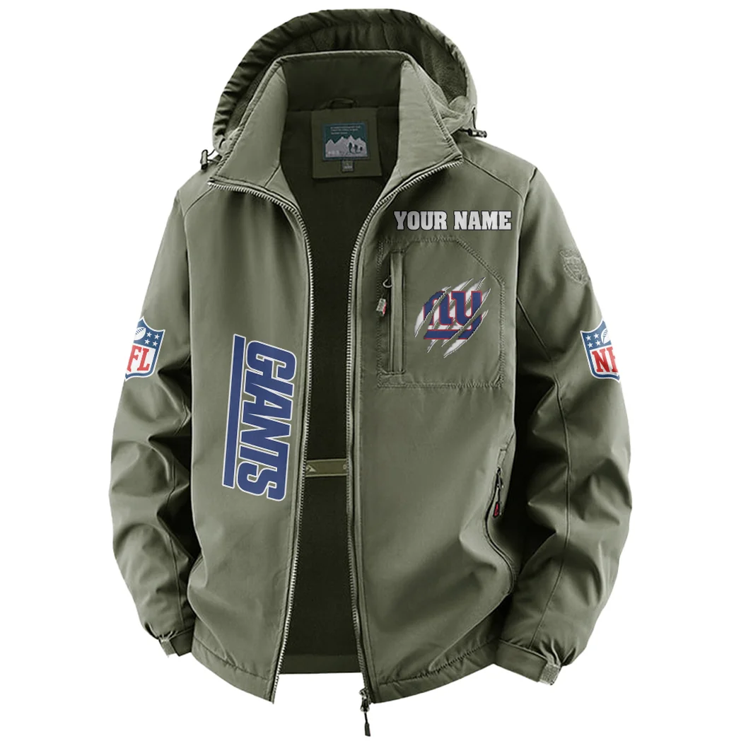 Giant Crew Fleece Windbreaker Jacket, Soft-Shell Active Fleece HVN1438NG - Green - Image 2