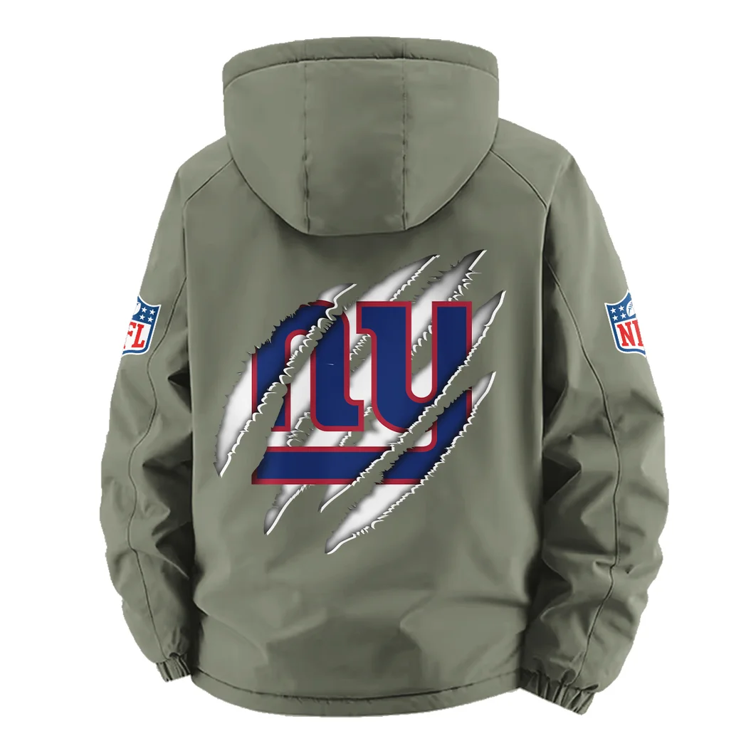 Giant Crew Fleece Windbreaker Jacket, Soft-Shell Active Fleece HVN1438NG - Green - Image 4