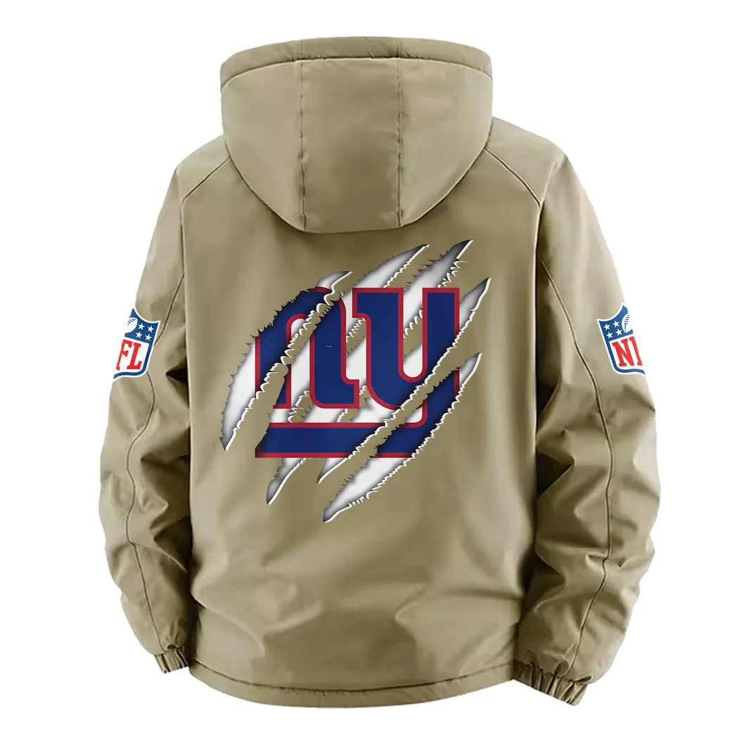 Giant Crew Fleece Windbreaker Jacket, Soft-Shell Active Fleece HVN1438NG - Khaki - Image 4