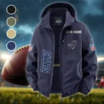 Giant Crew Fleece Windbreaker Jacket, Soft-Shell Active Fleece HVN1438NG - Navy