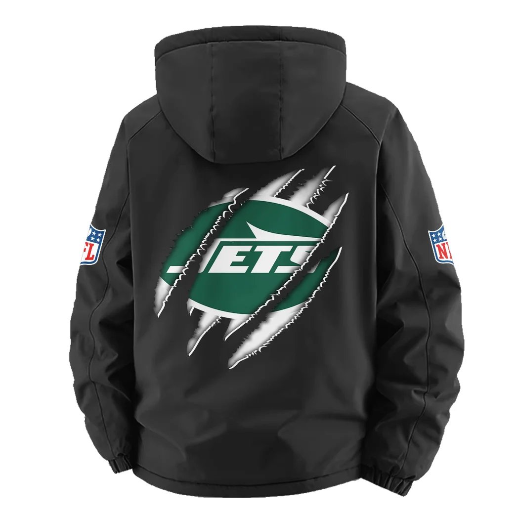 Midnight Sparks Fleece Windbreaker Jacket, Brushed Fleece Wind-Resist Layer HVN1438NJ - Black - Image 4