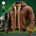 Victory Wings Fleece-Lined Hooded Jacket, Heavyweight Cozy Sport Shell HVN1438NP - brown