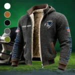 Victory Wings Fleece-Lined Hooded Jacket, Heavyweight Cozy Sport Shell HVN1438NP - Grey
