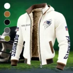 Victory Wings Fleece-Lined Hooded Jacket, Heavyweight Cozy Sport Shell HVN1438NP - White
