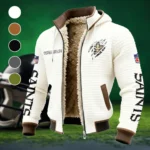 Gold Halo Fleece-Lined Hooded Jacket, Brushed Interior Winter Jacket HVN1438NS - White