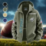 Midnight Talons Fleece Windbreaker Jacket, Midweight Thermal Windbreaker HVN1438PE - Green