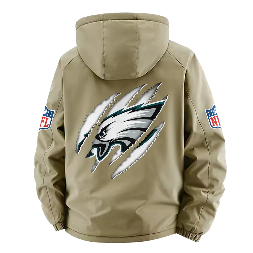 Midnight Talons Fleece Windbreaker Jacket, Midweight Thermal Windbreaker HVN1438PE - Khaki - Image 4