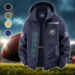 Midnight Talons Fleece Windbreaker Jacket, Midweight Thermal Windbreaker HVN1438PE - Navy