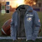 Black Helm Flannel Hoodie, Supporter Spirit Hooded Flannel HVN1438PS - Navy Blue