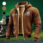 Black Helm Fleece-Lined Hooded Jacket, High-Density Comfort Fleece HVN1438PS - brown