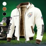 Black Helm Fleece-Lined Hooded Jacket, High-Density Comfort Fleece HVN1438PS - White