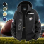 Black Helm Fleece Windbreaker Jacket, Premium Bonded Fleece HVN1438PS - Black