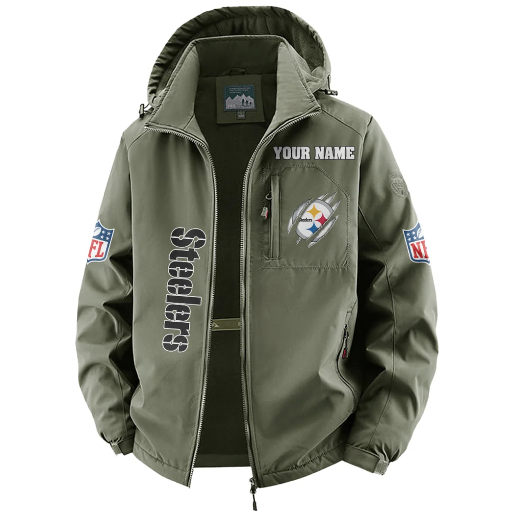 Black Helm Fleece Windbreaker Jacket, Premium Bonded Fleece HVN1438PS - Green - Image 2
