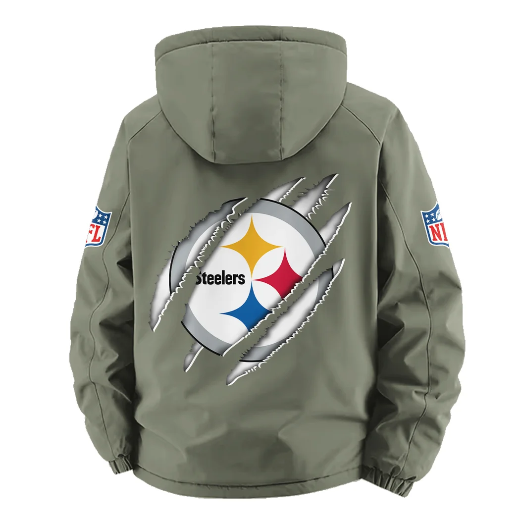 Black Helm Fleece Windbreaker Jacket, Premium Bonded Fleece HVN1438PS - Green - Image 4