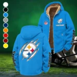 Black Helm Winter Fleece Jacket, Warm Core Loft Fleece HVN1438PS - Cyan