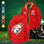 Black Helm Winter Fleece Jacket, Warm Core Loft Fleece HVN1438PS - Red