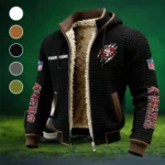 Midnight Rams Fleece-Lined Hooded Jacket, Premium Bonded Fleece Jacket HVN1438SF - Black